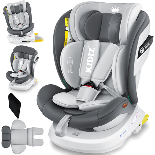 KIDIZ i-Size Kindersitz ISOFIX 100–150 cm, Anthrazit