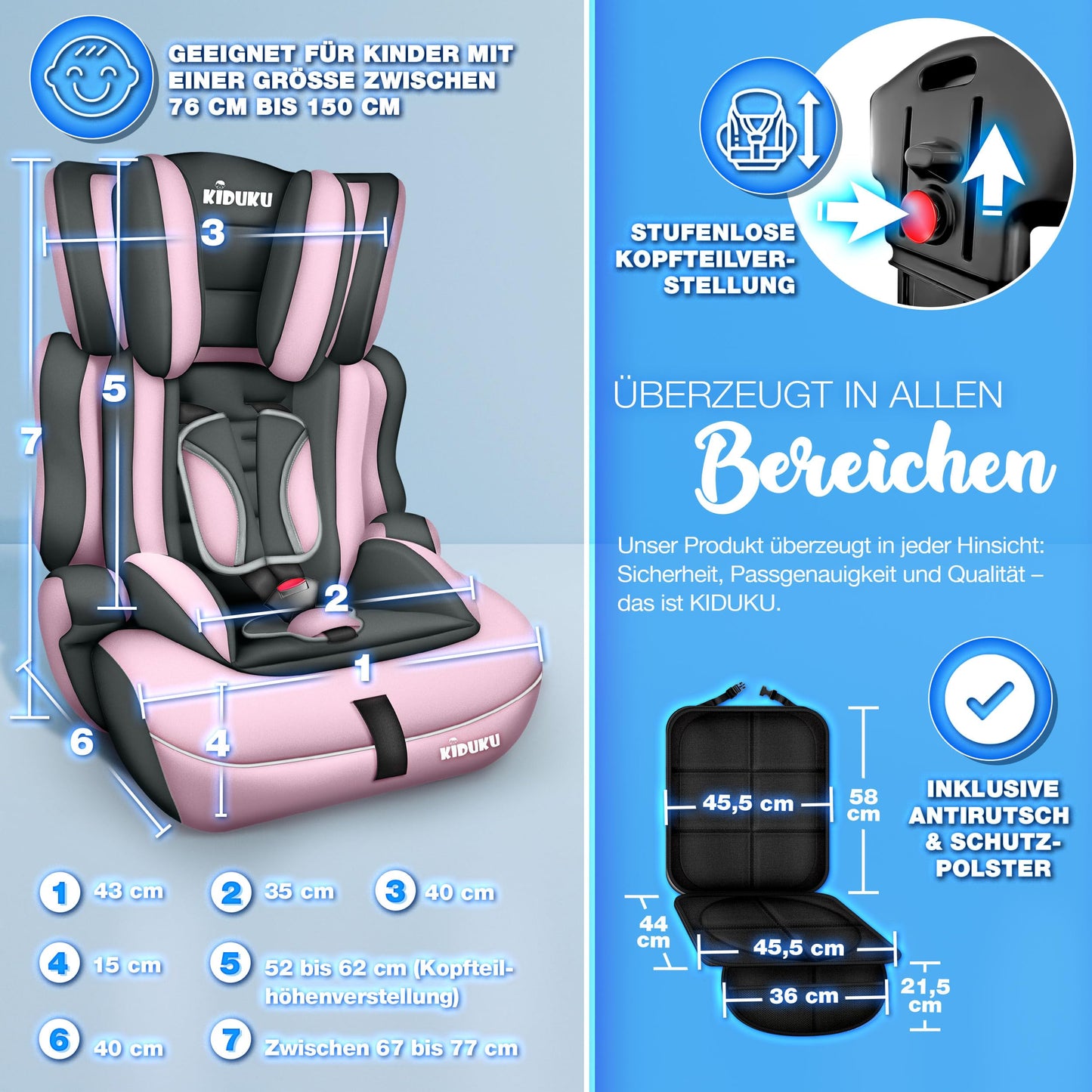 KIDUKU Kindersitz 9–36 kg ECE R129/03